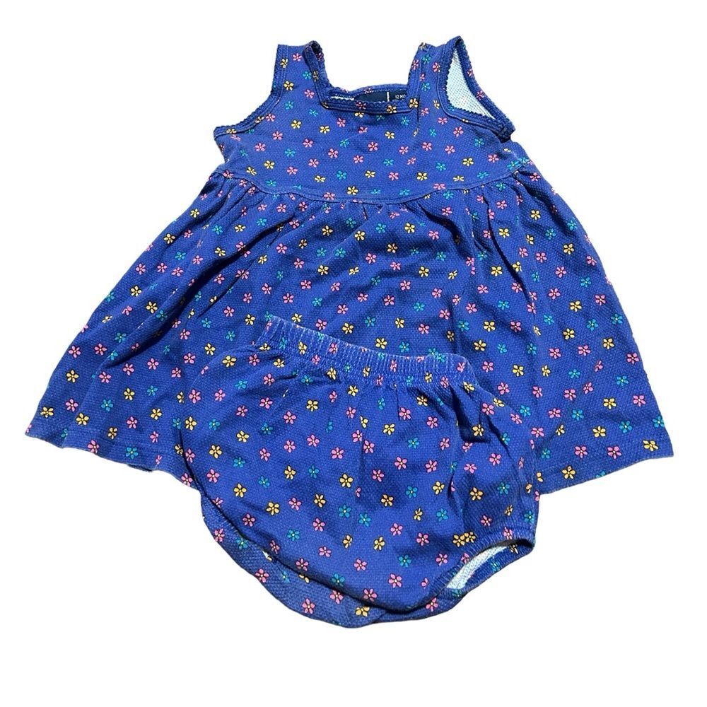 Vintage Infant Girls Honors 90s Flowers Casual Dress